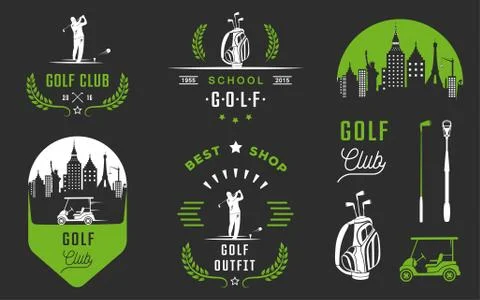 Set of Golf Logo, Labels and Emblems Stock Illustration