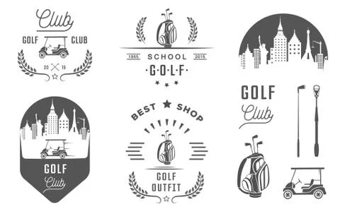 Set of Golf Logo, Labels and Emblems Stock Illustration