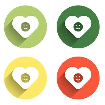 Set Good relationship icon isolated with long shadow background. Romantic r.. Stock Illustration