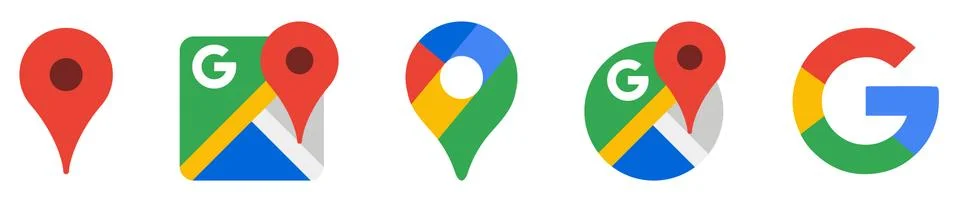 Set of Google Maps Icons Stock Illustration