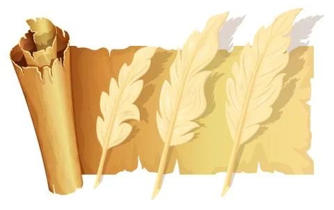 Set of goose feather Stock Illustration