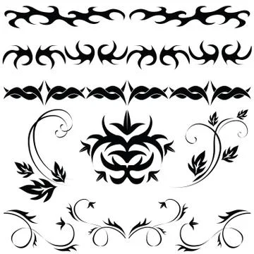 Set gothic pattern Stock Illustration