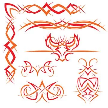 Set of gothic patterns Illustrazione stock