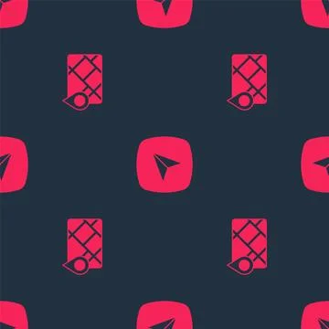 Set Gps device with map and City navigation on seamless pattern. Vector Stock Illustration