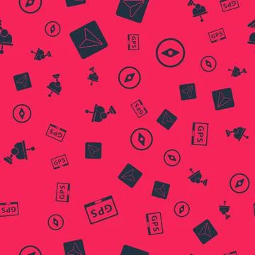 Set Gps device with map, Infographic of city navigation, Radar and Compass on Illustrazione stock