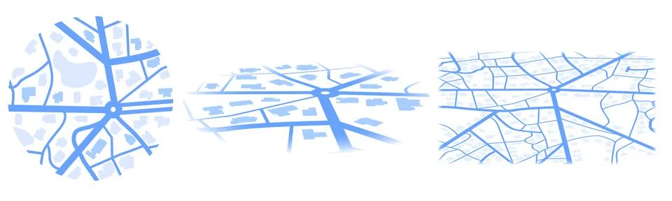 Set of Gps map navigation. Isometric city map. View from above map buildings Stock Illustration