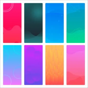 Set of gradient background for mobile app design - Vector Abstract Background Stock Illustration