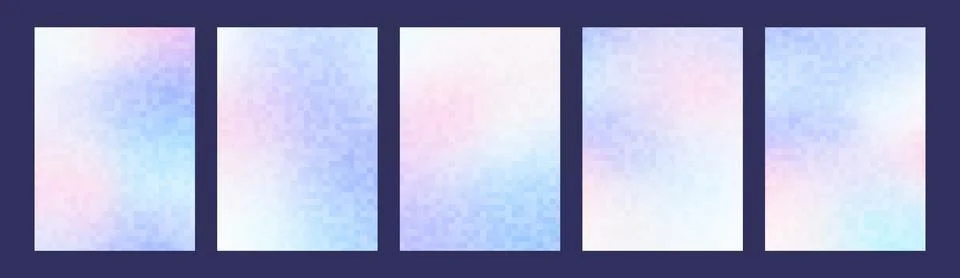 Set of gradient background with pixel texture. Y2K card design with dithering. 8 Illustrazione stock