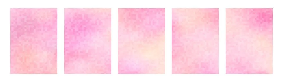 Set of gradient background with pixel texture. Y2K card design with dithering. 8 Stock Illustration