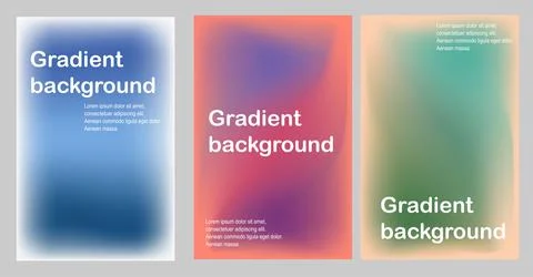 Set of gradient backgrounds Stock Illustration