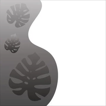 Set of gradient backgrounds. Tropical plants grow inside the neon forms. Mons Stock Illustration