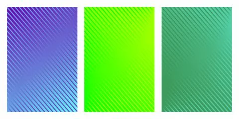 Set of gradient color background with diagonal stripe watermark Stock Illustration