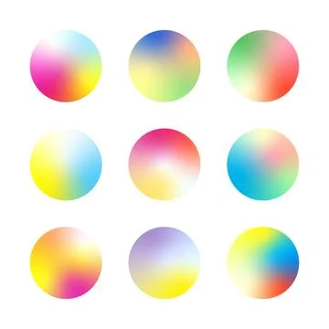 Set of gradient colorful spheres Illustration