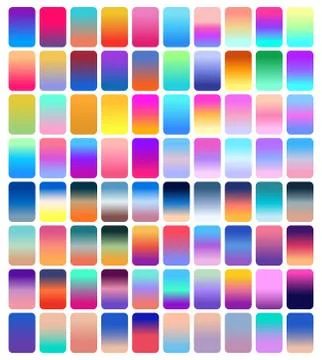 Set of gradient different color combinations - vector Stock Illustration