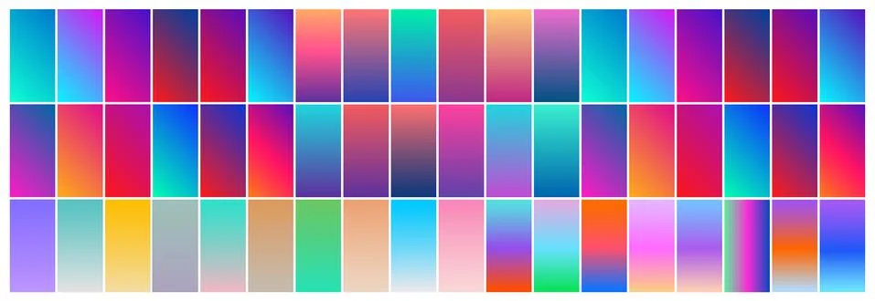 Set of gradient different color combinations - vector-eps Stock Illustration