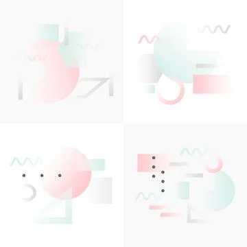 Set of gradient different shapes and forms for background Stock Illustration