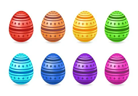 Set of gradient eggs with pattern. Vector illustration. Colored Easter eggs i Illustrazione stock