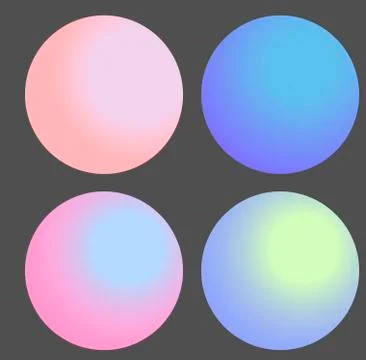 Set of Gradient futuristic circles, vector design Stock Illustration