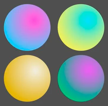 Set of Gradient futuristic circles, vector design Stock Illustration