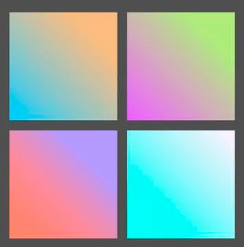 Set of Gradient futuristic square, vector design Stock Illustration