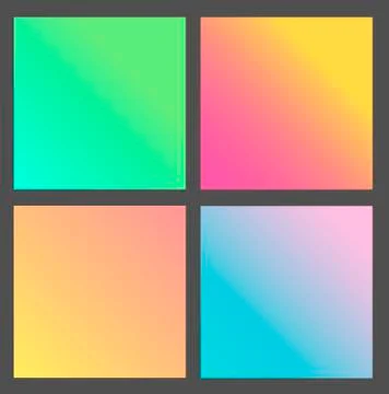 Set of Gradient futuristic square, vector design Stock Illustration