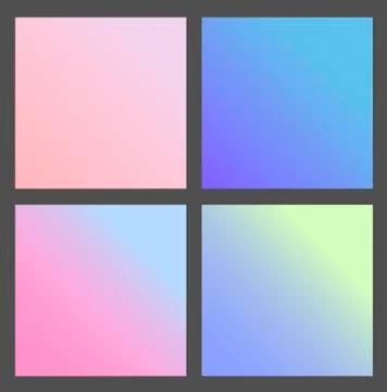 Set of Gradient futuristic square, vector design Stock Illustration