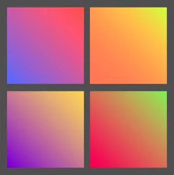 Set of Gradient futuristic square, vector design Stock Illustration