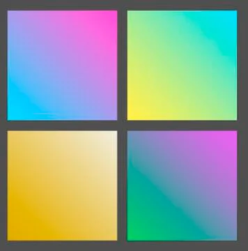 Set of Gradient futuristic square, vector design Stock Illustration