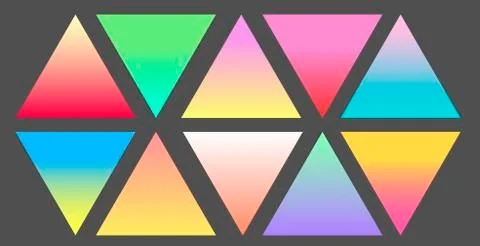 Set of Gradient futuristic triangles, vector set Stock Illustration