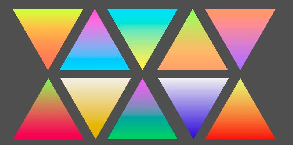 Set of Gradient futuristic triangles, vector set Stock Illustration