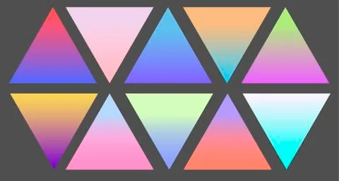 Set of Gradient futuristic triangles, vector set Stock Illustration