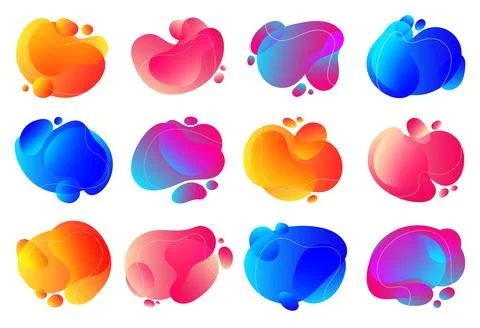 Set of Gradient Liquid Abstract Banners Collection Ilustração Stock