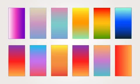 Set of gradient with mix color Stock Illustration