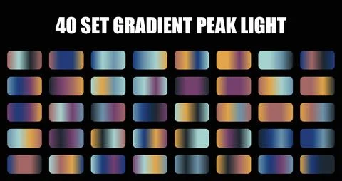 A set of gradient peak light color swatches featuring beautiful tones of blue Stock Illustration