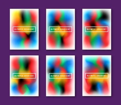 Set of gradient posters with vibrant abstract designs. Perfect for modern a.. Stock Illustration