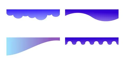 Set of gradient separators shapes for website. Curve Lines, circles, wave Stock Illustration