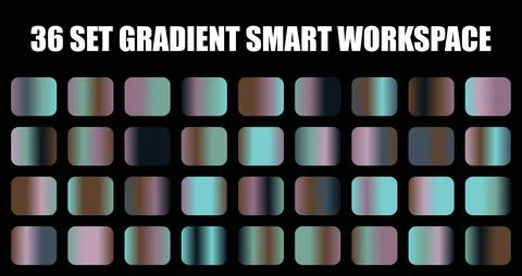 Set of gradient smart workspace color palettes featuring soft tones and modern Stock Illustration