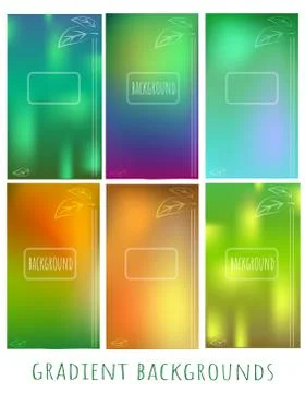 Set of Gradient vector backgrounds - Spring with leaves  for website,  presen Stock Illustration