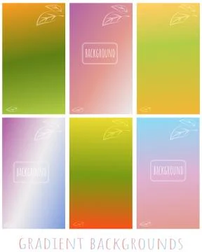 Set of Gradient vector backgrounds -  Winter and autumn - with leaves -  for  Stock Illustration