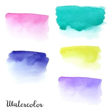 Set of gradient watercolor shapes Stock Illustration