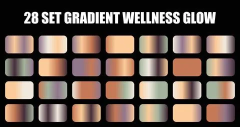 Set gradient wellness glow featuring soothing colors and soft metallic shades Stock Illustration
