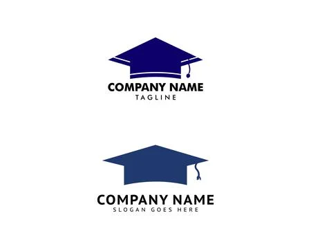 Set of Graduation Cap Vector Logo Template Design Elements Stock Illustration