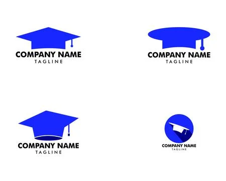 Set of Graduation hat vector logo, Education logo Stock Illustration