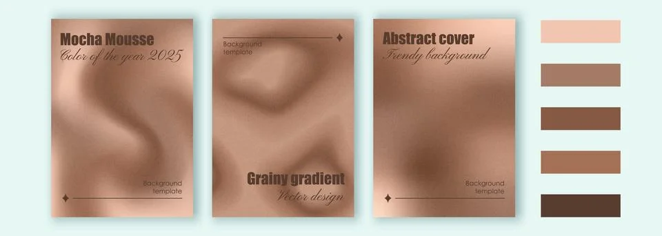 Set of grainy gradient blurred backgrounds based on color of the year 2025 Stock Illustration