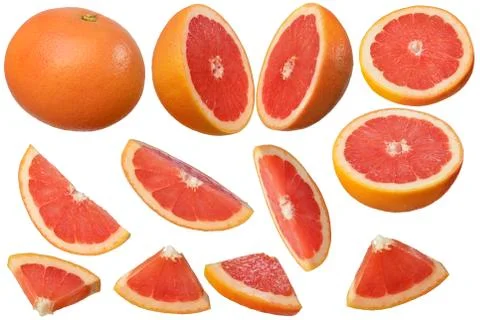 Set of grapefruit Isolated Stock Photos