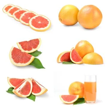 Set of grapefruit isolated on a white background Foto stock