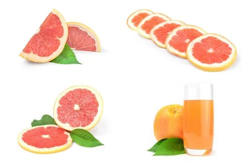 Set of grapefruit isolated on a white background Foto stock