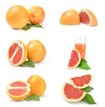 Set of grapefruit isolated on a white background Stock-Fotos