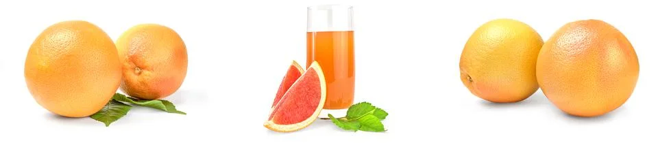 Set of grapefruit on a white background Foto stock