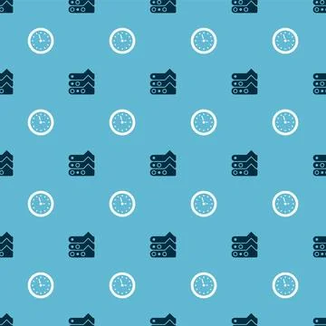 Set Graph, chart, diagram and Clock on seamless pattern. Vector Illustrazione stock